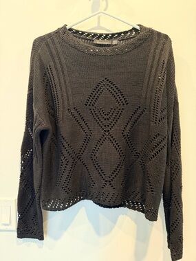 Women’s Open-Knit Crochet Sweater